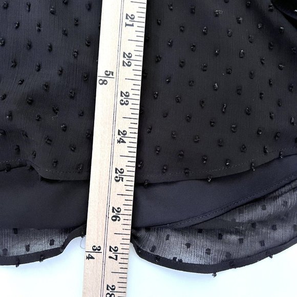 Anthropologie DR2 Size S Blouse Black Sheer Lined Swiss Dots - Picture 6 of 8